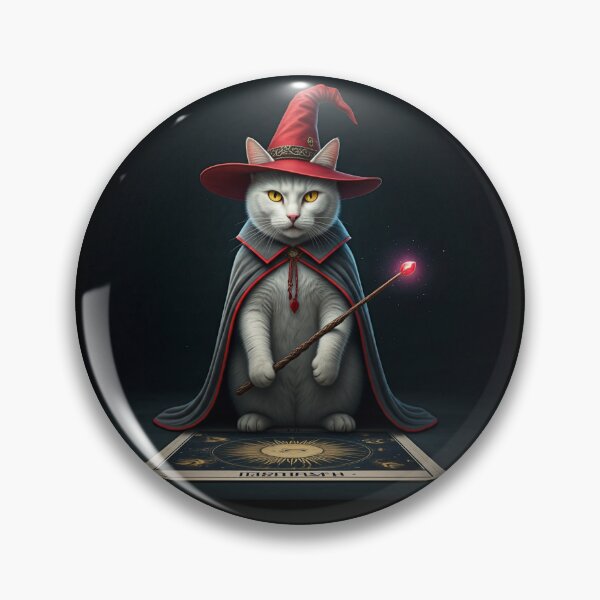 Item preview, The Feline Wizard: A Tarot Card of Magic and Mystery. Magical Cat Wizard - Amulet of Luck designed and sold by MarCreativArt.