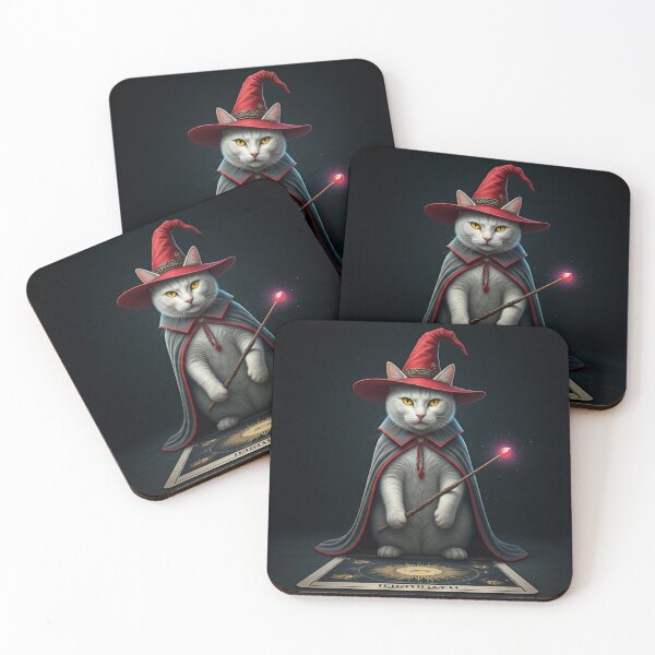 Item preview, The Feline Wizard: A Tarot Card of Magic and Mystery. Magical Cat Wizard - Amulet of Luck designed and sold by MarCreativArt.