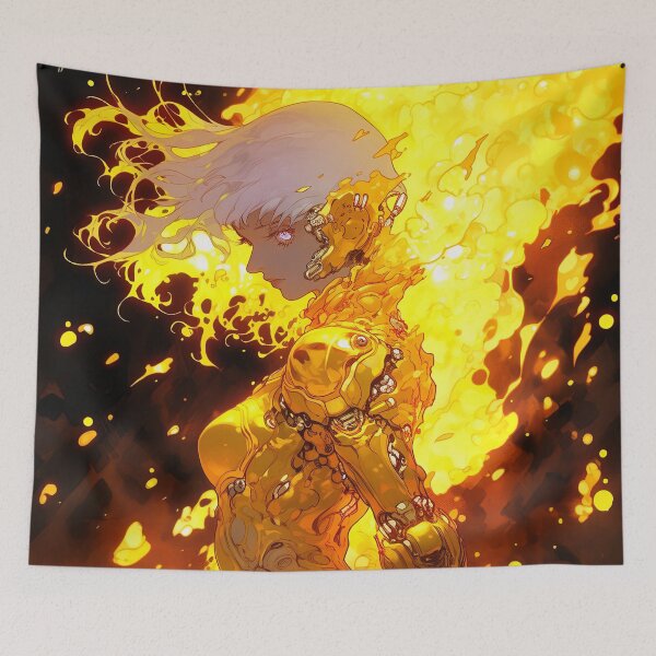 Item preview, Molten Gold Android Anime Girl designed and sold by bubblegoth.