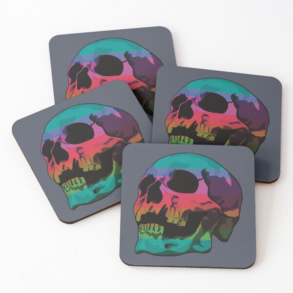 Item preview, Retro Rainbow Pop Art Skull designed and sold by Skull Fern.