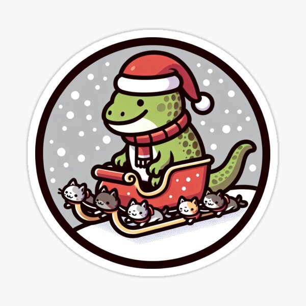 Artikel-Vorschau von Godzilla im Weihnachtsschlitten, designt und verkauft von Kobeko.