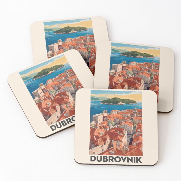 Item preview, Dubrovnik Croatia Illustration Travel Art Vintage designed and sold by KrisSidDesigns.