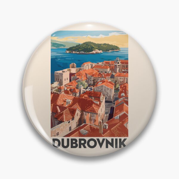 Item preview, Dubrovnik Croatia Illustration Travel Art Vintage designed and sold by KrisSidDesigns.