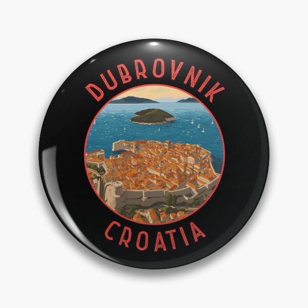 Item preview, Dubrovnik Croatia Retro Distressed Circle designed and sold by KrisSidDesigns.