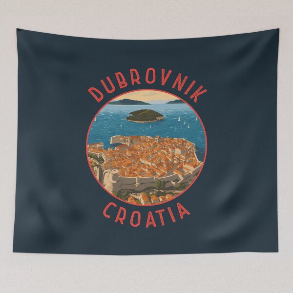 Item preview, Dubrovnik Croatia Retro Distressed Circle designed and sold by KrisSidDesigns.