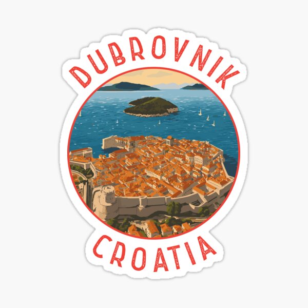 Item preview, Dubrovnik Croatia Retro Distressed Circle designed and sold by KrisSidDesigns.