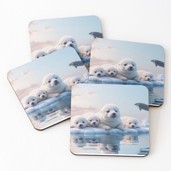 Item preview, Cute Baby Seals Lying on the Iceberg in Winter designed and sold by Pim-Crystal.