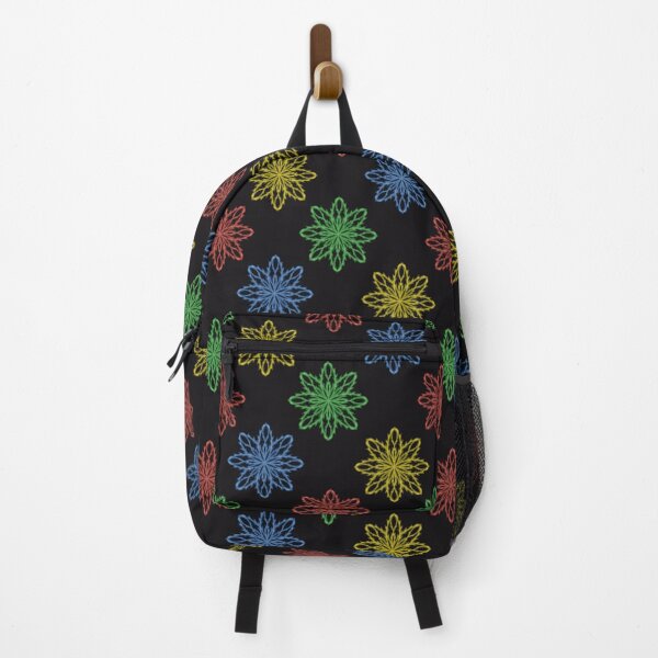 Item preview, Pattern of snowflakes "Inspiration" of different colors on a black background designed and sold by Cherevan.