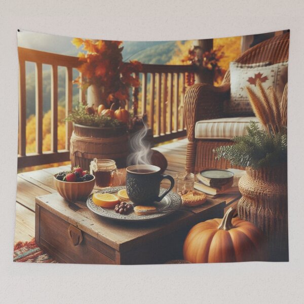 Item preview, Fall morning with tea designed and sold by Jennifer McBride.