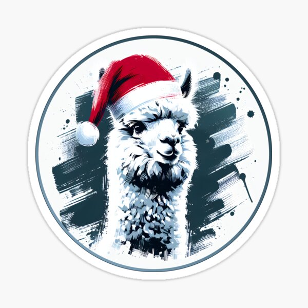 Artikel-Vorschau von Alpaka mit Weihnachtsmütze, designt und verkauft von Kobeko.