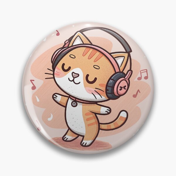 Item preview, Cero pensamientos, solo vibraciones Gato escuchando música designed and sold by RetroPrism.