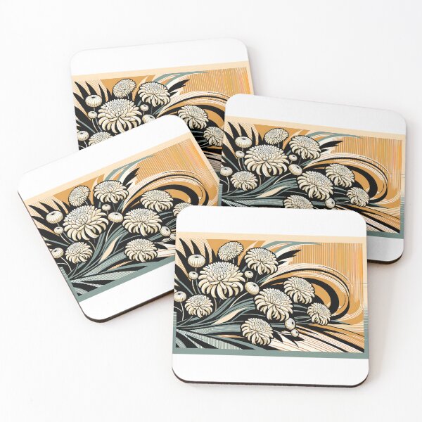 Item preview, November Birth Flower Chrysanthemum Abstract Art Deco designed and sold by Truck Stop One.