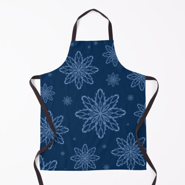 Item preview, Pattern of falling snowflakes "Inspiration" light blue on a dark blue background designed and sold by Cherevan.