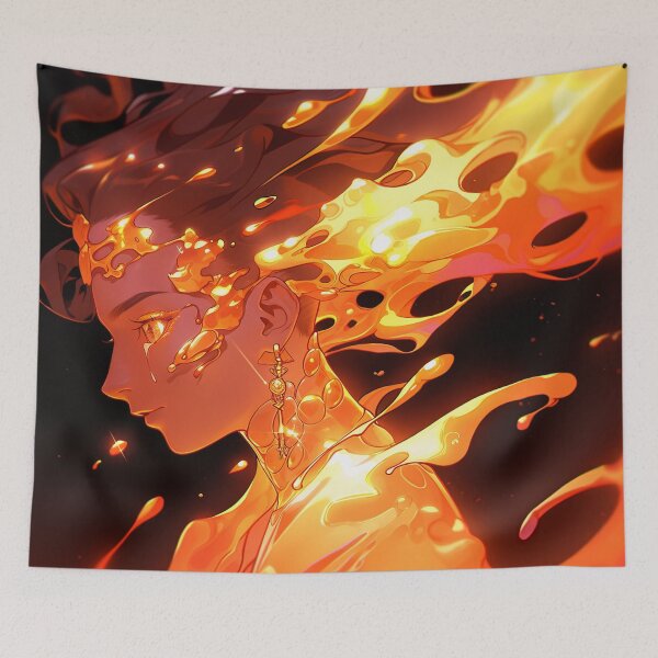 Item preview, Molten Fiery Energy Anime Girl designed and sold by bubblegoth.