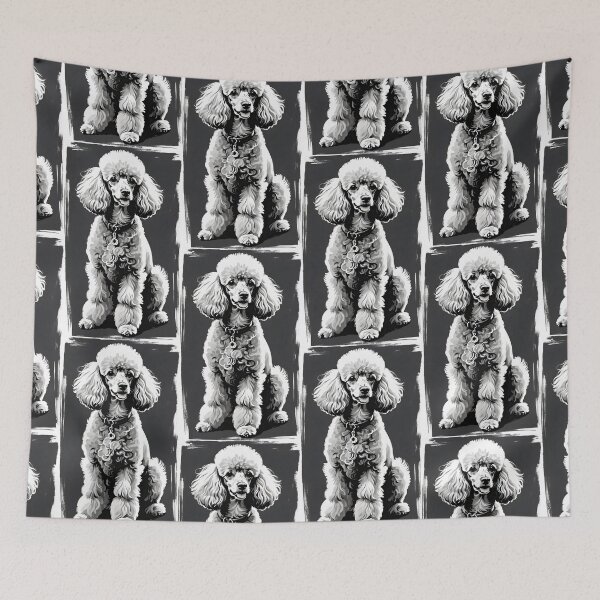 Item preview, Elegant Black and White Poodle Art designed and sold by Pastel-Pulse.