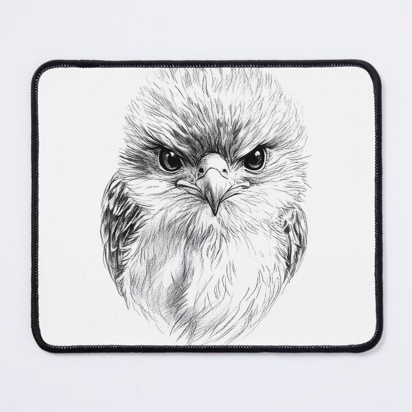 Item preview, Pencil drawn Bald baby Eagle High Quality Black and White Design designed and sold by Pencil-Art.