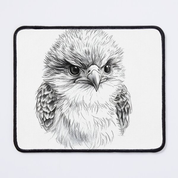 Item preview, Pencil drawn Bald baby Eagle High Quality Black and White Design designed and sold by Pencil-Art.