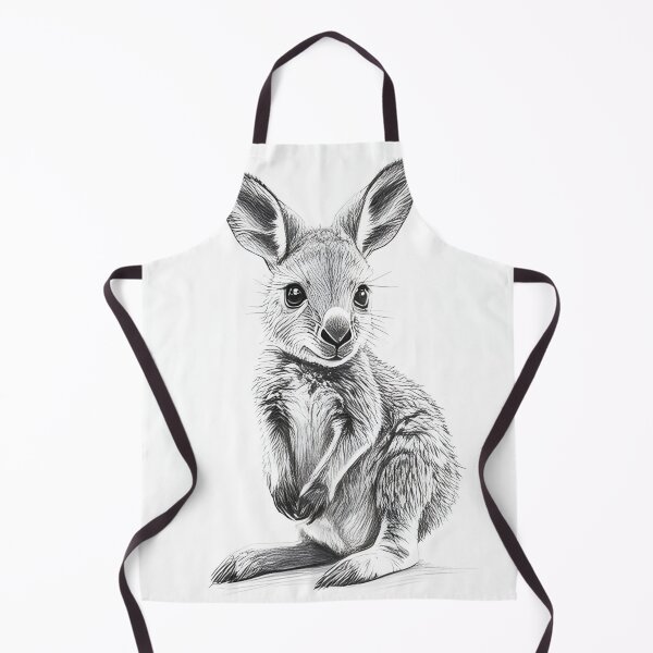 Item preview, Black and White Kangaroo pencil drawing designed and sold by Pencil-Art.