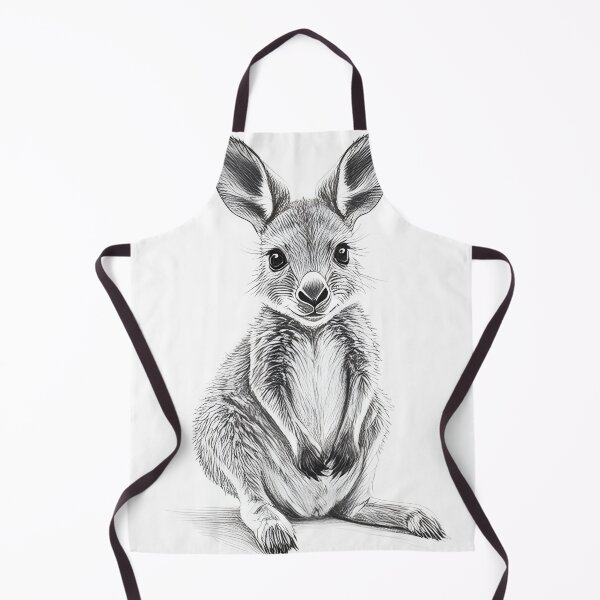 Item preview, Black and White Kangaroo pencil drawing designed and sold by Pencil-Art.
