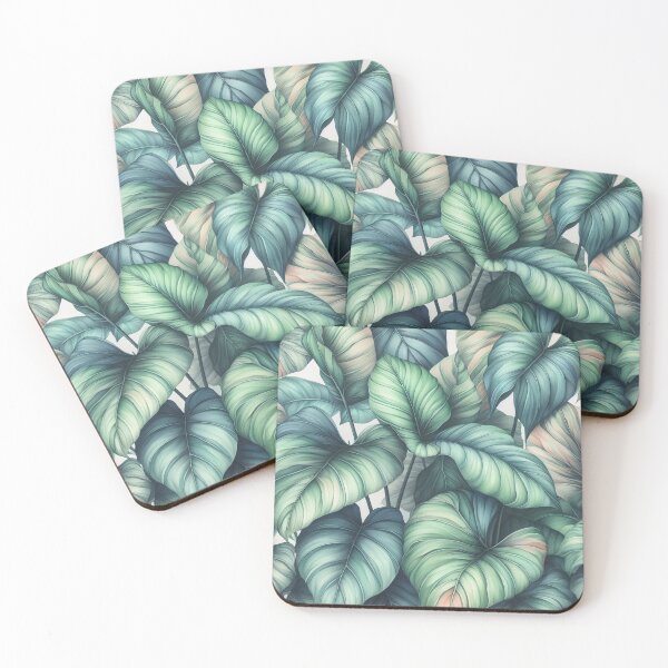 Item preview, Green leaf pattern designed and sold by blackwhiteblue.