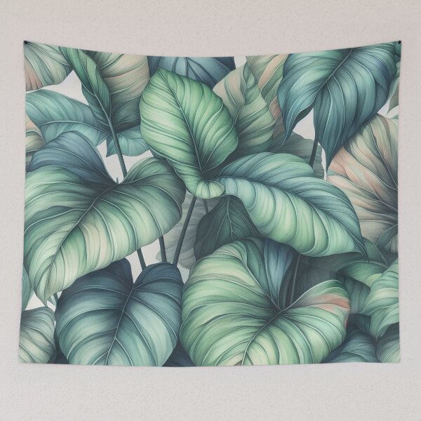 Item preview, Green leaf pattern designed and sold by blackwhiteblue.