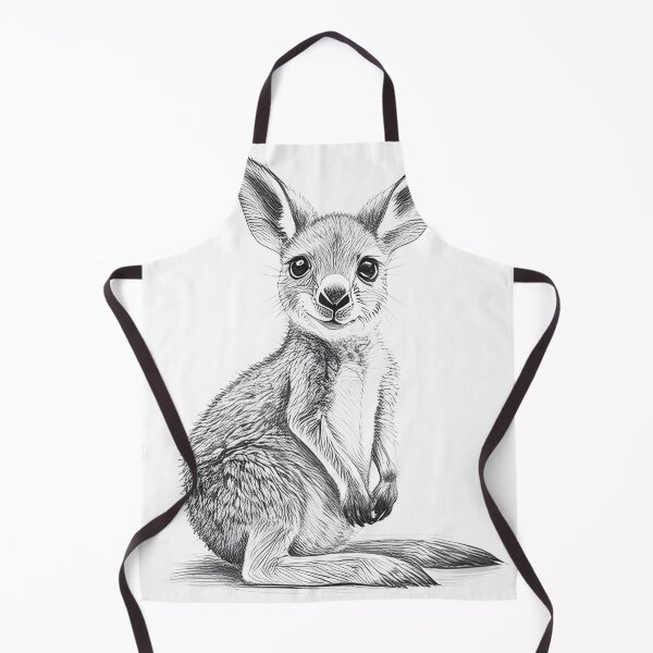 Item preview, Black and White Kangaroo pencil drawing designed and sold by Pencil-Art.