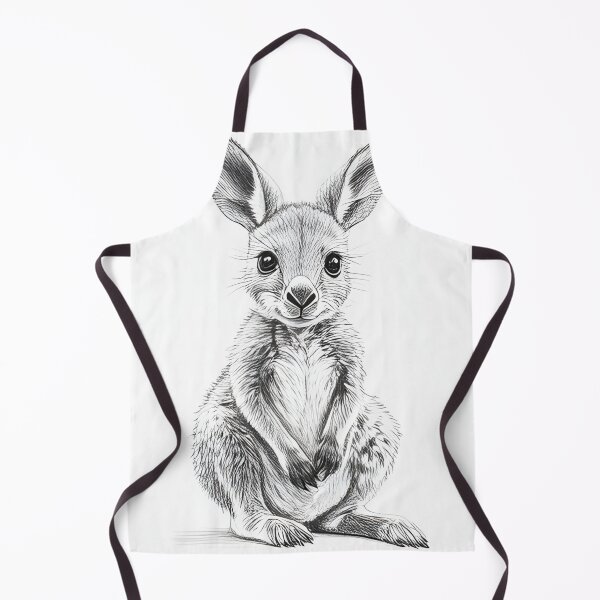 Item preview, Black and White Kangaroo pencil drawing designed and sold by Pencil-Art.