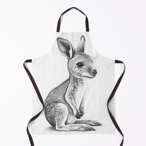 Item preview, Black and White Kangaroo pencil drawing designed and sold by Pencil-Art.