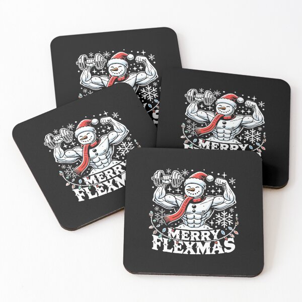 Item preview, Merry Flexmas - Snowman Flexing Christmas Gym designed and sold by chantastical.