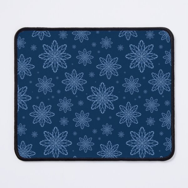 Item preview, Pattern of falling snowflakes "Inspiration" light blue on a dark blue background designed and sold by Cherevan.