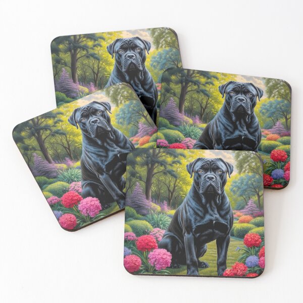 Item preview, Sampson Black Cane Corso Dog Portrait Painting designed and sold by Heart and Soul Studio.