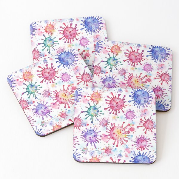 Item preview, Virus Watercolor Pattern designed and sold by gugacurado.