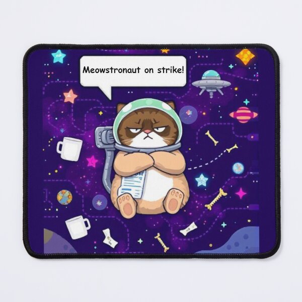 Item preview, Meowstronaut on Strike! Mouse Pad designed and sold by NorgTs.