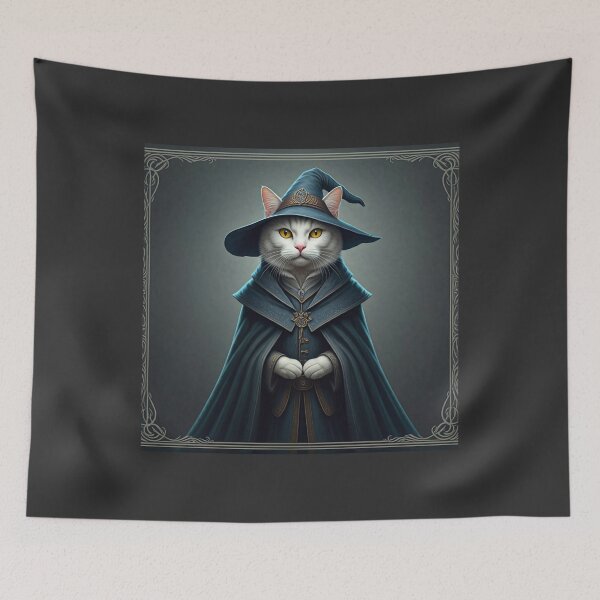 Item preview, The Feline Wizard: A Tarot Card of Magic and Mystery. Magical Cat Wizard - Amulet of Luck designed and sold by MarCreativArt.