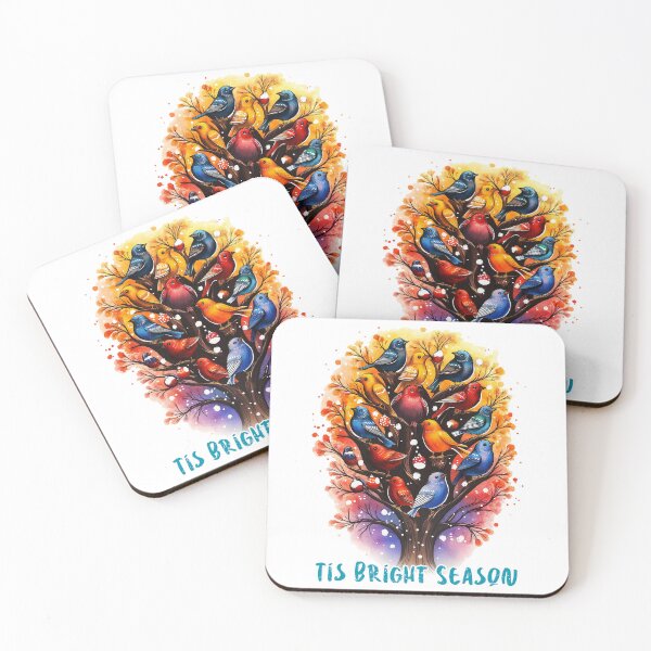 Item preview, Tis Bright Season, Colorful Birds, Winter Tree Design, Festive Birds, Holiday Nature, Vibrant Tree, Bird Celebration, Seasonal Colors designed and sold by BukkyStory.