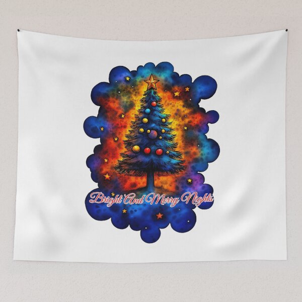 Item preview, Bright And Merry Nights, Colorful Christmas Tree, Festive Night Design, Vibrant Holiday Tree, Starry Christmas, Nighttime Cheer, Glowing Tree, Christmas Magic designed and sold by BukkyStory.