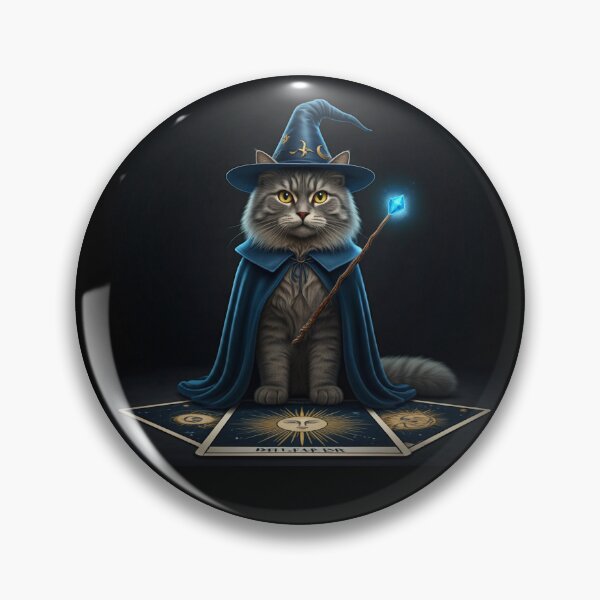 Item preview, The Feline Wizard: A Tarot Card of Magic and Mystery. Magical Cat Wizard - Amulet of Luck designed and sold by MarCreativArt.