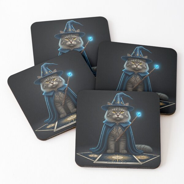 Item preview, The Feline Wizard: A Tarot Card of Magic and Mystery. Magical Cat Wizard - Amulet of Luck designed and sold by MarCreativArt.