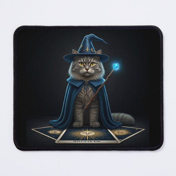Item preview, The Feline Wizard: A Tarot Card of Magic and Mystery. Magical Cat Wizard - Amulet of Luck designed and sold by MarCreativArt.
