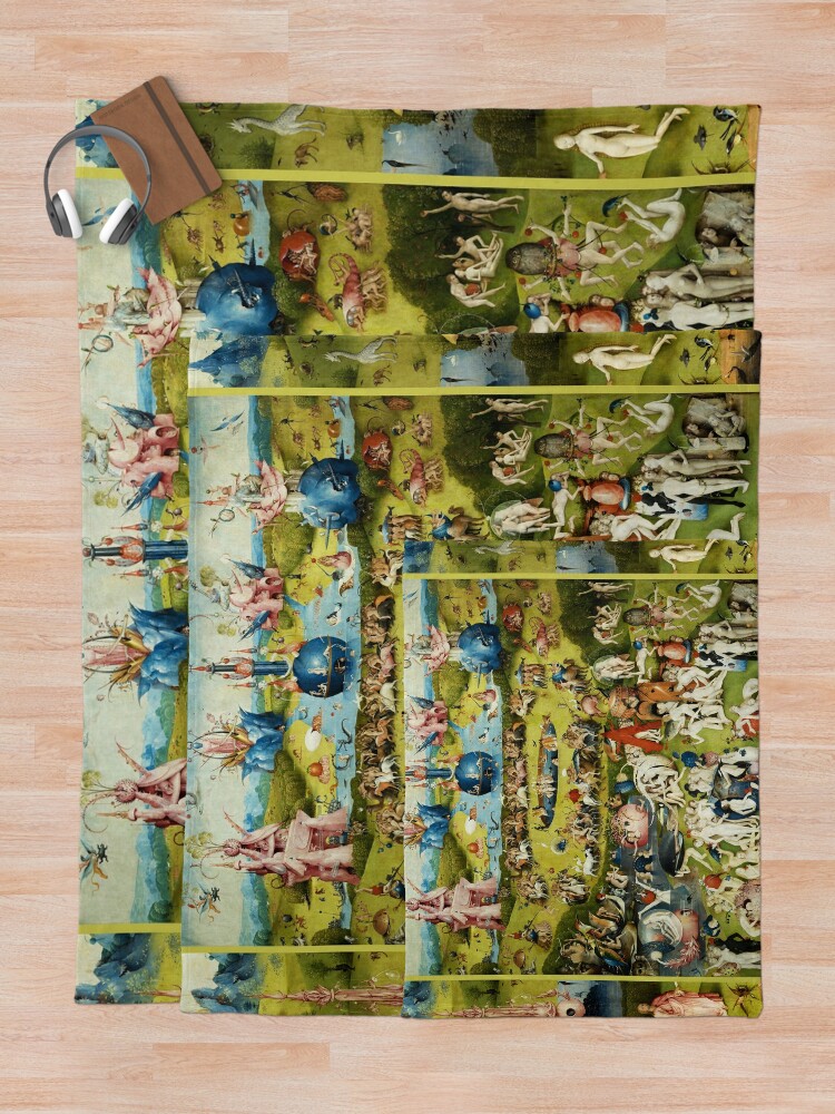 Alternate view of Garden of Earthly Delights , Paradise by Hieronymus Bosch Throw Blanket