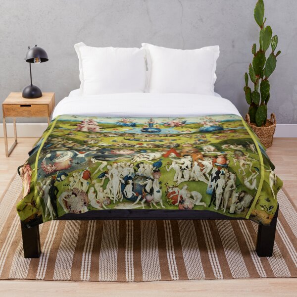 Garden of Earthly Delights , Paradise by Hieronymus Bosch Throw Blanket