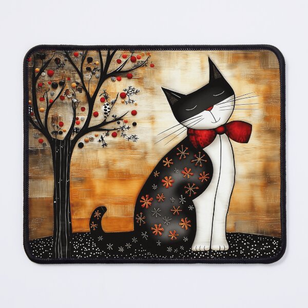 Item preview, Tuxedo Cat in Red Bow designed and sold by WitsandWonders.