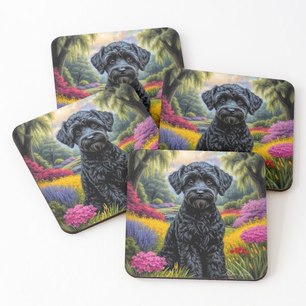 Item preview, Emmy Black Schnoodle Dog Portrait Painting designed and sold by Heart and Soul Studio.
