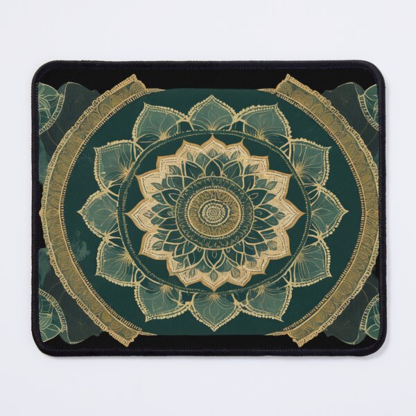 Item preview, Indian Mandala Design: Modern Greens and Golds on Textured Background designed and sold by subhamkapoor.