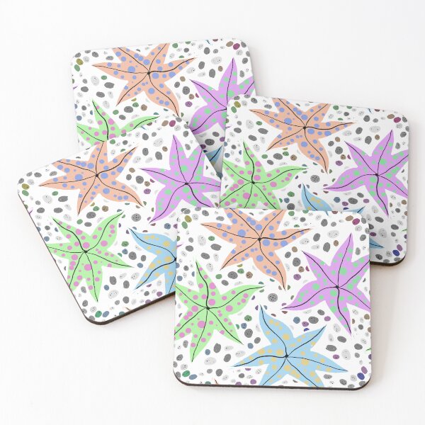 Item preview, Hand drawn starfish on pebbles pattern no 11 designed and sold by Shoot-The-Moon.