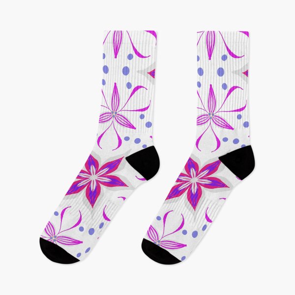 Item preview, Floral pattern magenta blue and white designed and sold by Shoot-The-Moon.