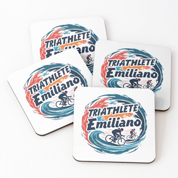 Artikelvorschau, Dynamischer Triathlet Emiliano – Schwimmen, Radfahren, Laufen entworfen und verkauft von Triathlongram.