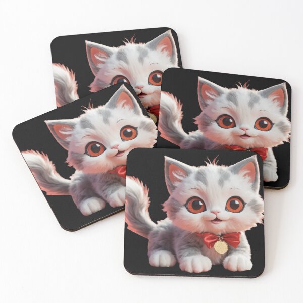 Item preview, Adorable Kitten with Coins and Stickers: A Whimsical 3D Plush Design designed and sold by subhamkapoor.