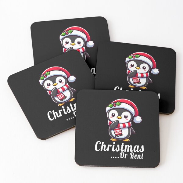 Item preview, Funny Gift - 'Christmas or Rent' Penguin designed and sold by GameLoreGifts.