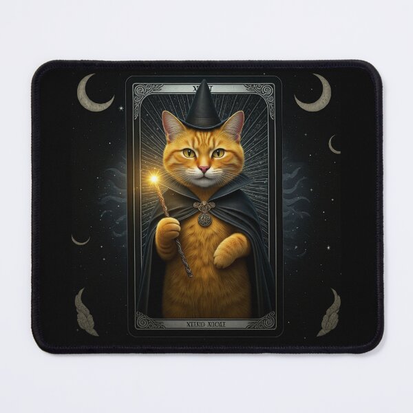 Item preview, Copy of The Feline Wizard: A Tarot Card of Magic and Mystery. Magical Cat in Yellow and Black Wizard Outfit. designed and sold by MarCreativArt.